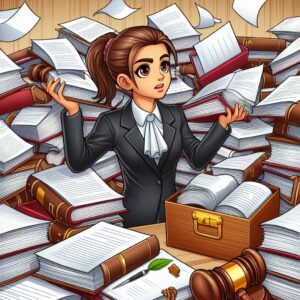 Draftcheck lawyer sorting through pages